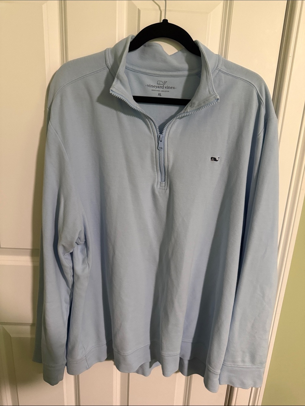 Vineyard Vines Men's Pale Blue Quarter-Zip Pullover